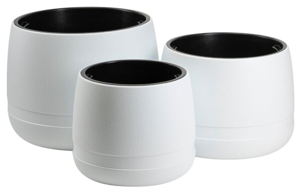 PLASTOVÝ KVĚTINÁČ LUNA VASE 42X32 CM BÍLÁ