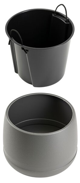 PLASTOVÝ KVĚTINÁČ LUNA VASE 42X32 CM ANTRACITOVÁ