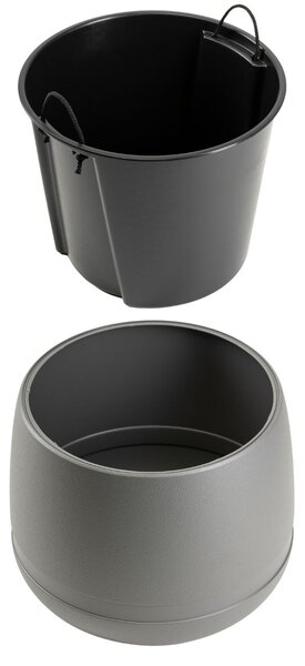 PLASTOVÝ KVĚTINÁČ LUNA VASE 48X38 CM ANTRACITOVÁ