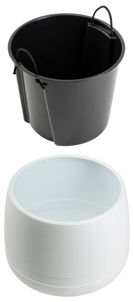 PLASTOVÝ KVĚTINÁČ LUNA VASE 42X32 CM BÍLÁ
