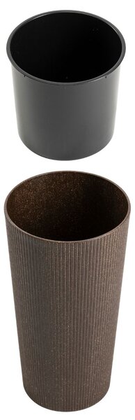 PLASTOVÝ KVĚTINÁČ URBANIKA ECO 36,5X19,5 CM TMAVĚHNĚDÁ