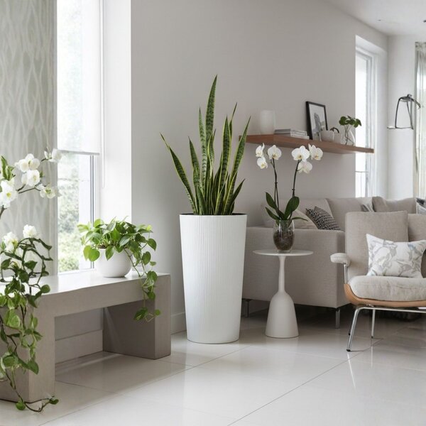 PLASTOVÝ KVĚTINÁČ URBANIKA ECO 75X41 CM BÍLÁ