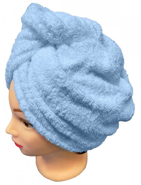 Rychleschnoucí froté Turban na vlasy světle modrý TiaHome