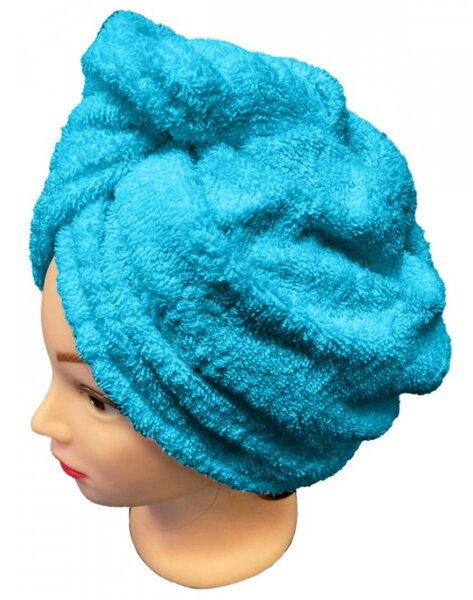 Rychleschnoucí froté Turban na vlasy tyrkysový TiaHome