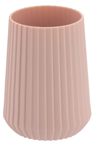 Sada koupelnových doplňků Roza, růžová/s dřevěnými prvky