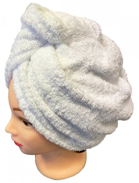 Rychleschnoucí froté Turban na vlasy bílý TiaHome