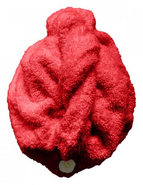 Rychleschnoucí froté Turban na vlasy červený TiaHome