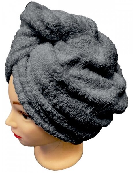 Rychleschnoucí froté Turban na vlasy černy TiaHome
