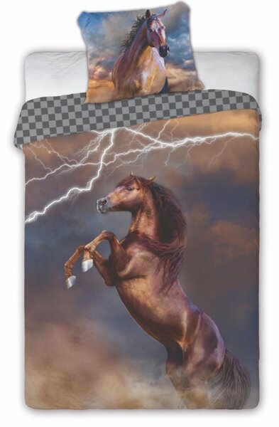 Povlečení bavlněné Deluxe 3D Koně 200x140cm+90x70cm Faro
