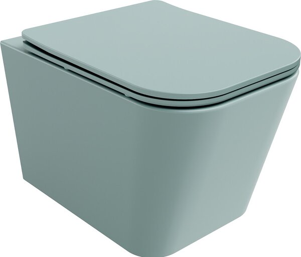 Mexen Teo wc mísa Rimless se záchodovým prkýnkem soft-close slim, duroplast, světle zelená mat - 30854048