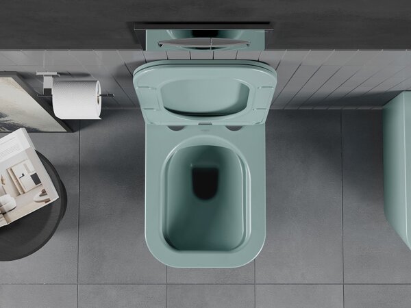 Mexen Teo wc mísa Rimless se záchodovým prkýnkem soft-close slim, duroplast, světle zelená mat - 30854048