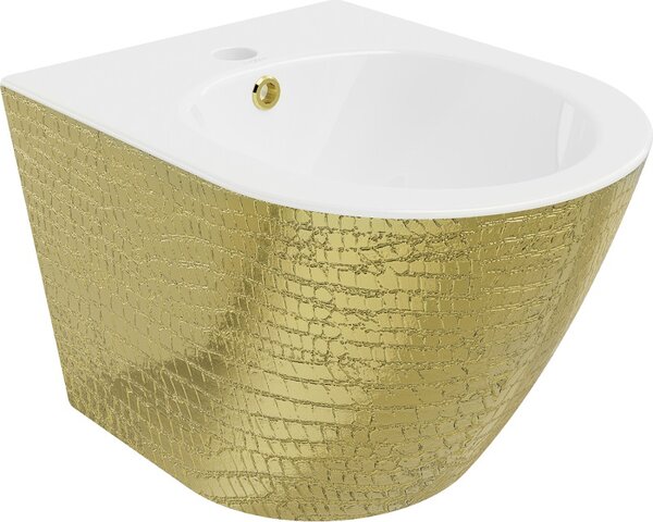 Mexen Lena závěsný bidet, bílý/zlatý vzor šupiny - 35224808