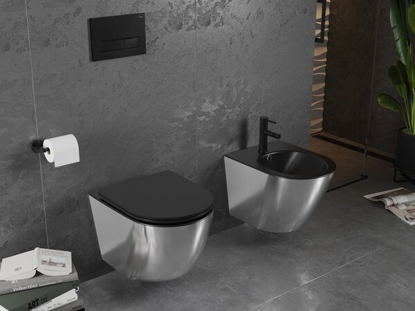 Mexen Lena závěsný bidet, černý mat/stříbrný - 35224874