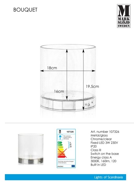Markslöjd 107326 - LED Stolní lampička BOUQUET LED/3W/230V