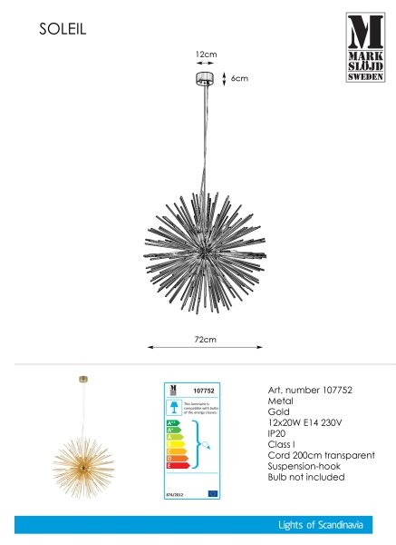 Markslöjd 107752 - Lustr na lanku SOLEIL 12xE14/20W/260V rose gold
