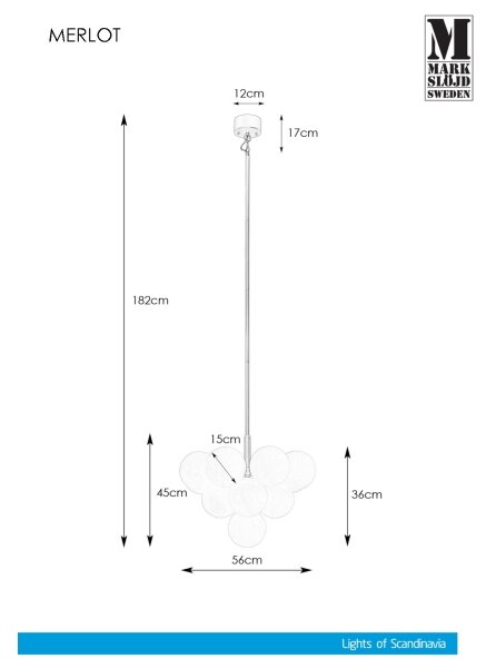 Markslöjd 107903 - Lustr na tyči MERLOT 13xG9/20W/230V pr. 56 cm bílá/zlatá