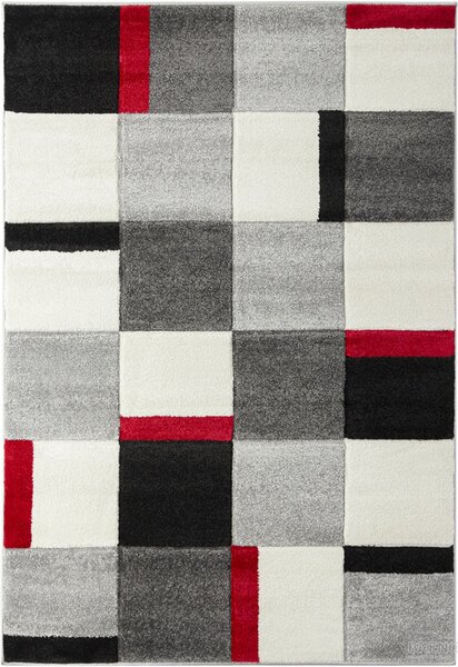 Ayyildiz Hali GmbH Kusový koberec ALORA A1026 Red, Šedá, Červená, Vícebarevné (Rozměr: 120 x 170 cm)