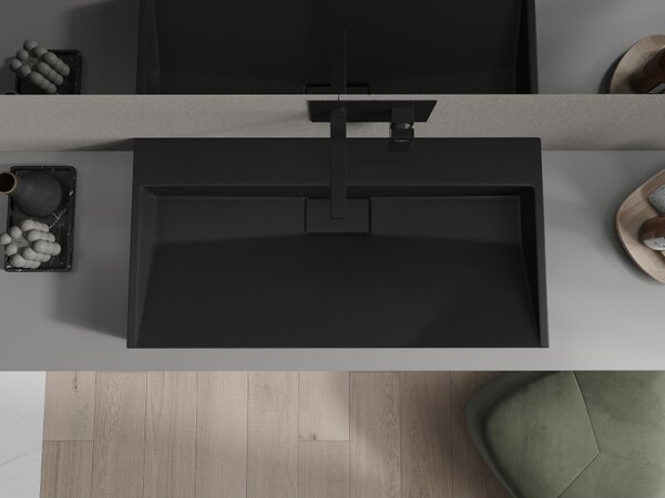 Mexen Ava umyvadlo na desku z konglomerátu B/O 90 x 46 cm, černé - 23019070