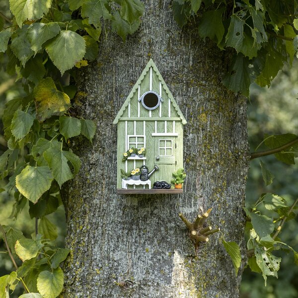 Ptačí budka House, 25x14x13,5 cm, polyresin, zelená