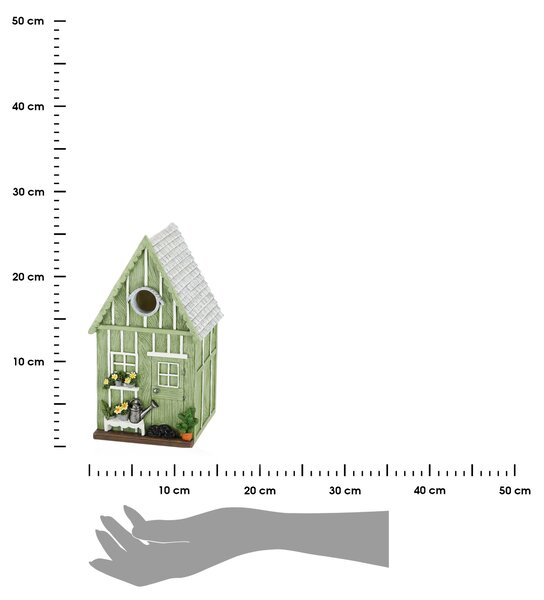 Ptačí budka House, 25x14x13,5 cm, polyresin, zelená