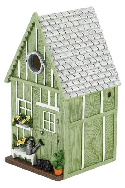 Ptačí budka House, 25x14x13,5 cm, polyresin, zelená
