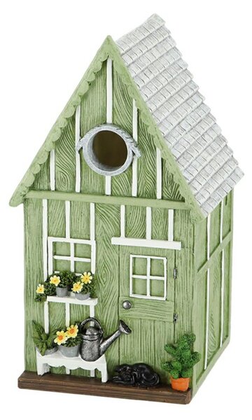 Ptačí budka House, 25x14x13,5 cm, polyresin, zelená