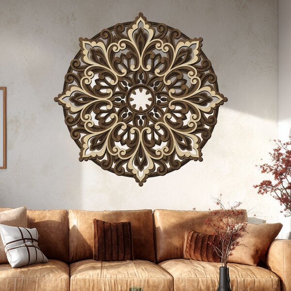 4 vrstvá mandala SEBEDŮVĚRU | Rozměry (cm): 40x40 | Zvolte barvu dekoru: Černá-Bílá