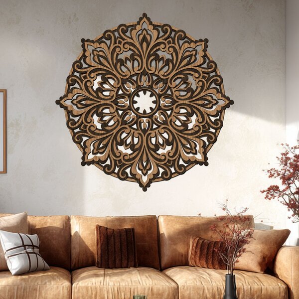 4 vrstvá mandala SEBEDŮVĚRU | Rozměry (cm): 40x40 | Zvolte barvu dekoru: Černá-Bílá