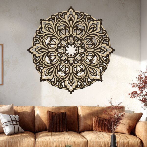 4 vrstvá mandala SEBEDŮVĚRU | Rozměry (cm): 40x40 | Zvolte barvu dekoru: Černá-Bílá