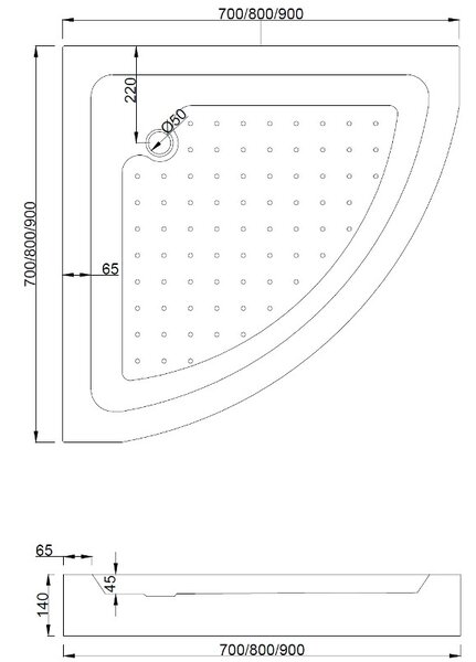 Mexen Rio polokruhový sprchový kout 80 x 80 cm, grafit, černý + sprchová vanička, bílá - 863-080-080-70-40-4710