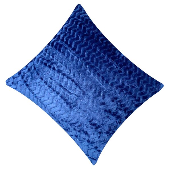 Mikroplyšový povlak na polštář 45x45 Vlnitý tvar - Modrá