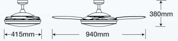 FANAWAY 512120 - Stropní ventilátor EVORA 2xE27/15W/230V + dálkové ovládání