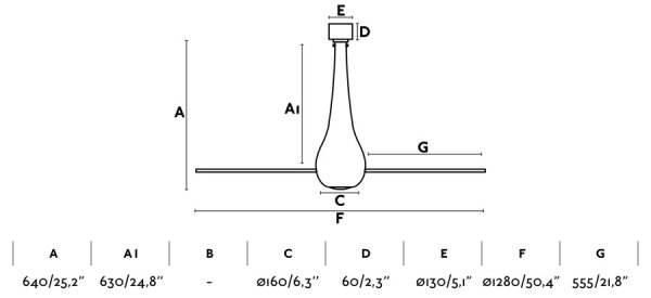 FARO 32003 - Stropní ventilátor ETERFAN černá/čirá pr. 128 cm + dálkové ovládání