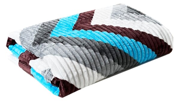 Mikroflanelová deka barevné 230x200 styl - Rybí kosti