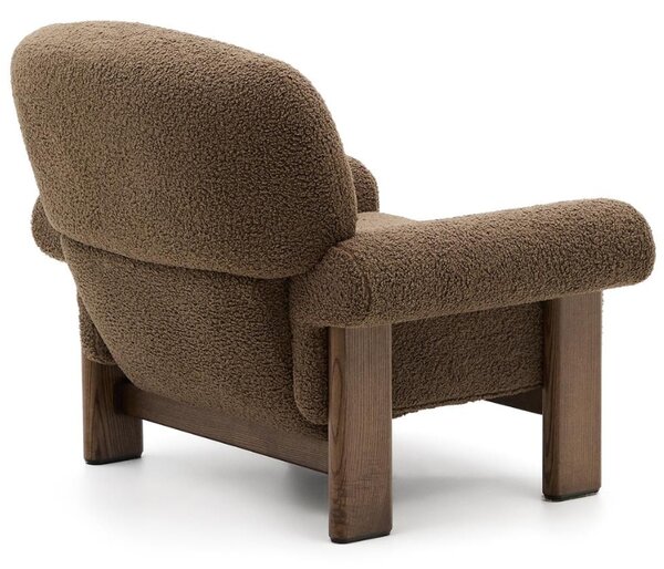 Hnědé bouclé křeslo Kave Home Nema