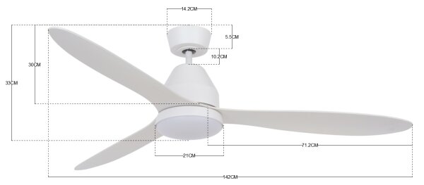 Lucci air 213043 - LED Stropní ventilátor WHITEHAVEN GX53/17W/230V bílá + DO