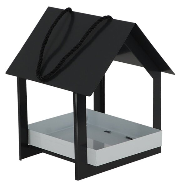 Závěsné krmítko pro ptáky Easy, 23x19x19 cm, kov, černá