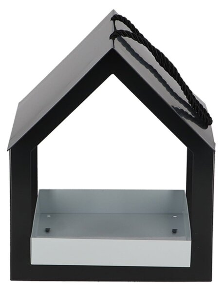 Závěsné krmítko pro ptáky Easy, 23x19x19 cm, kov, černá