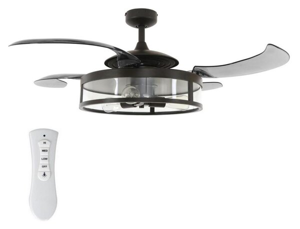 FANAWAY 212927 - LED Stropní ventilátor CLASSIC 3xE27/4W/230V černá + DO