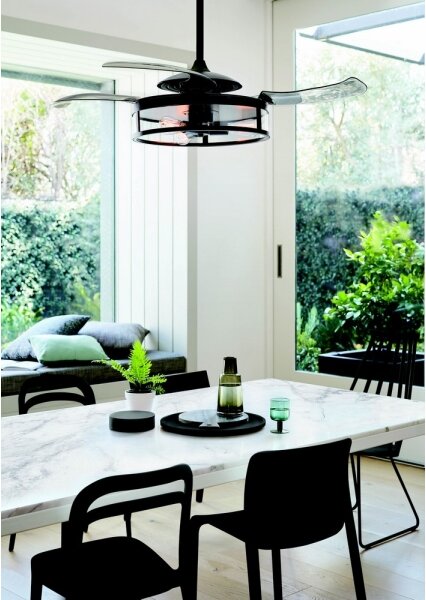 FANAWAY 212927 - LED Stropní ventilátor CLASSIC 3xE27/4W/230V černá + DO