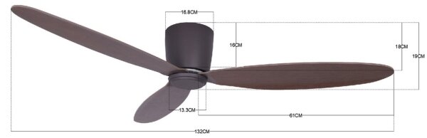 Lucci air 212883 - Stropní ventilátor AIRFUSION RADAR dřevo/hnědá + DO