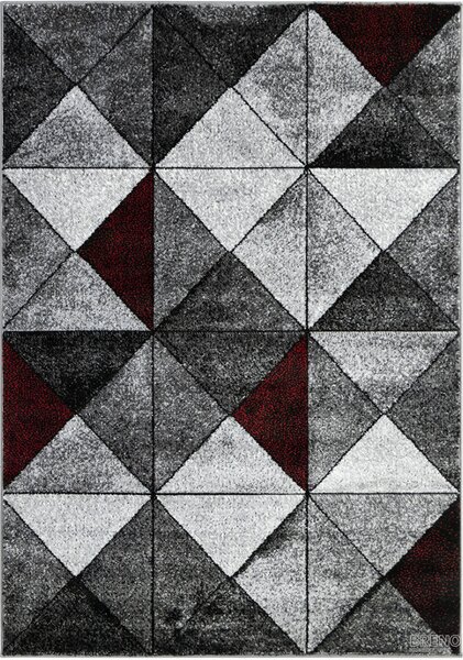 Ayyildiz Hali GmbH Kusový koberec ALORA A1045 Red, Šedá, Červená, Vícebarevné (Rozměr: 80 x 150 cm)