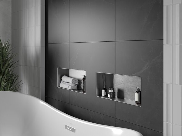 Mexen X-Wall-NR nástěnná polička bez límce 45 x 20 cm, inox - 1911452010