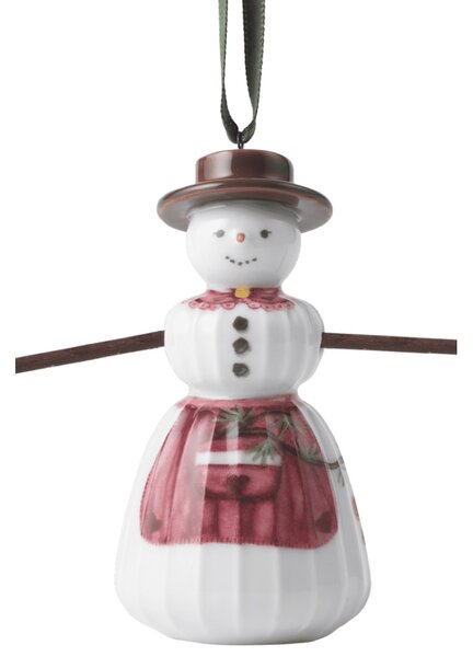 Kähler Design Závěsná keramická dekorace Sněhulák Hammershøi Christmas - Wife KD526