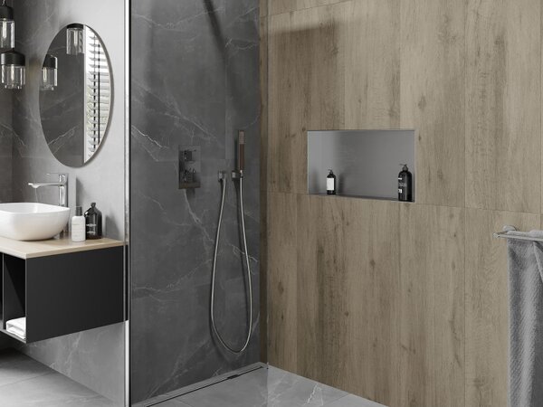 Mexen X-Wall-NR výklenková police bez lemu 60 x 30 cm, inox - 1911603010