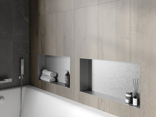 Mexen X-Wall-NR výklenková police bez lemu 60 x 30 cm, inox - 1911603010