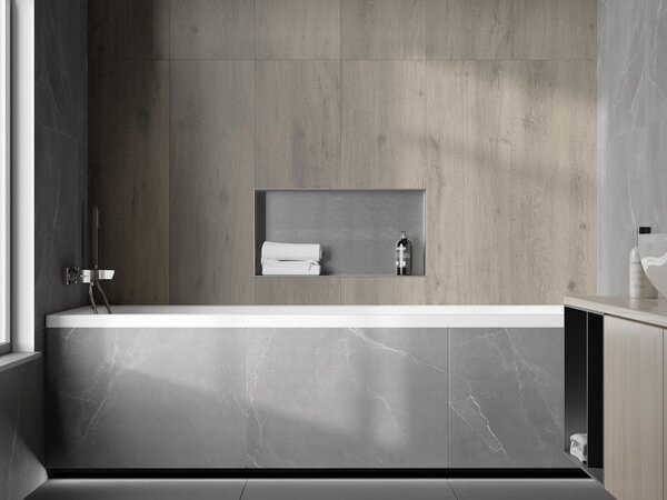 Mexen X-Wall-NR výklenková police bez lemu 60 x 30 cm, inox - 1911603010
