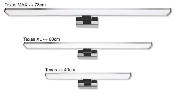 Top Light TEXAS XL - LED Koupelnové osvětlení zrcadla LED/12W/230V IP44