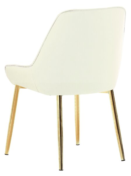 Jídelní židle LUXURY - látka Velvet, zlatý chrom / béžová