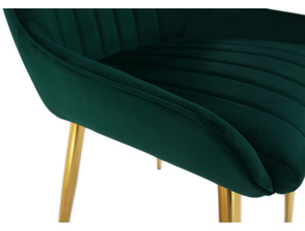 Jídelní židle LUXURY - látka Velvet, zlatý chrom / smaragdová
